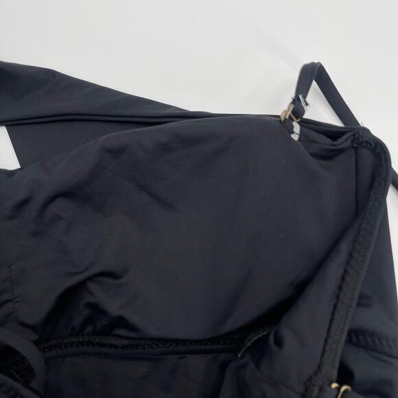 BECCA Swimsuit Size Large One Piece Asymmetrical Cutout Black NWT Removable Cups - Picture 12 of 16